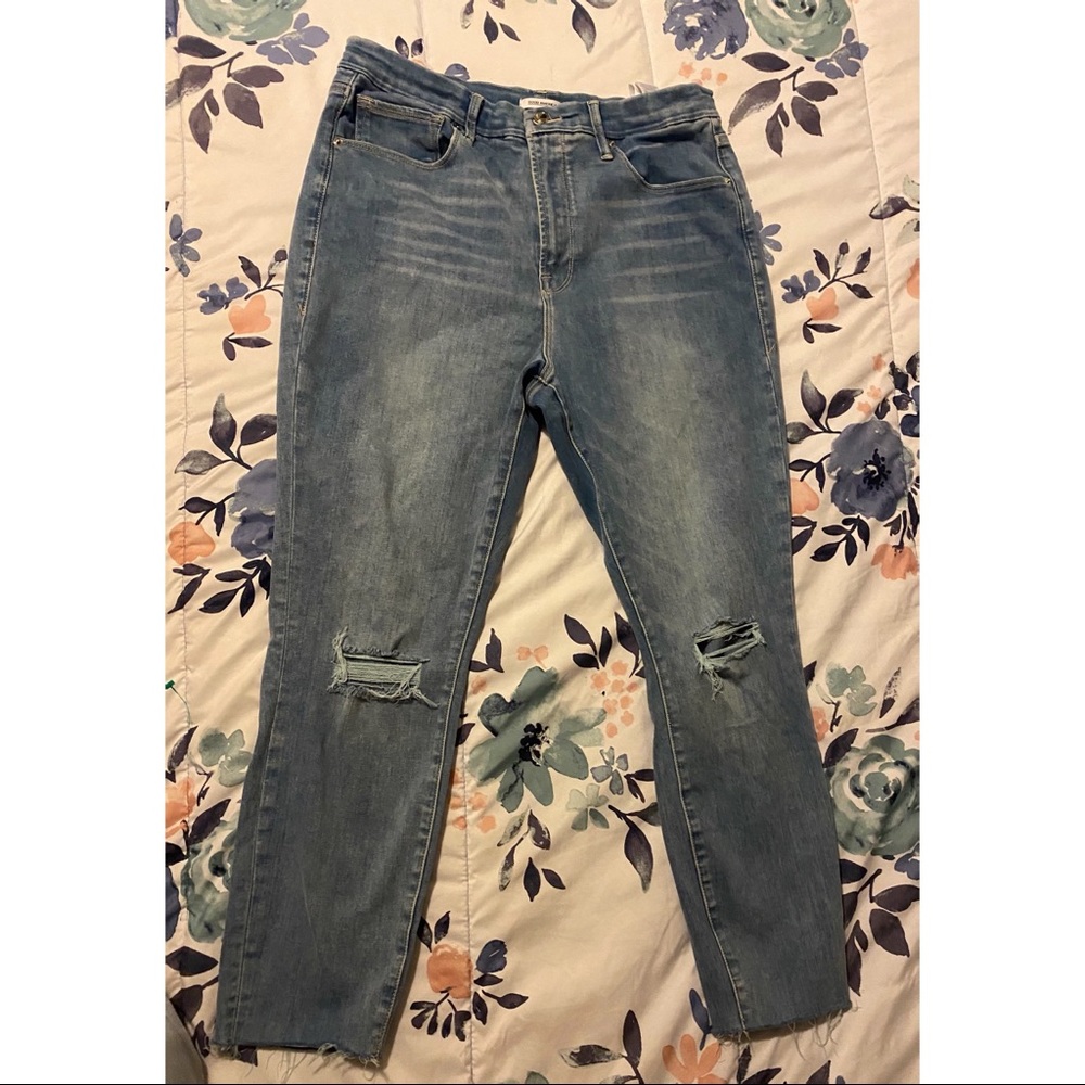 Good American Good Waist Crop Raw Edge